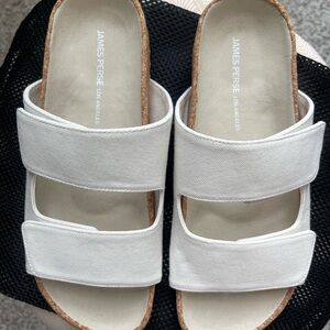 James Perse Canvas Double Strap Slides